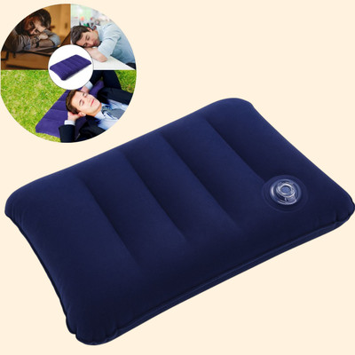 Naosucura Air Travel Pillow Pack of 1 Solid NaosuCura Plush Pad(Blue)