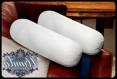 JAYOG ENTERPRISE Round Microfibre Solid Bolster Pack of 2(White)