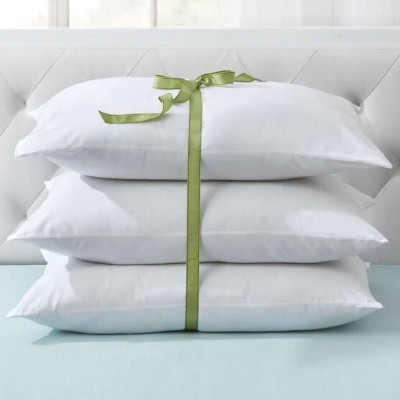 GUNVAR INDIA PRIVATE LIMITED LUXURY Polyester Fibre Solid Sleeping Pillow Pack of 3(White)