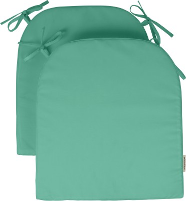 Vargottam Polyester Fibre Solid Chair Pad Pack of 2(Aquamarine)