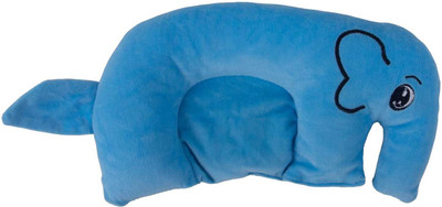 PROGRIN Mustard Seeds, Cotton Baby Pillow Pack of 1 Animals Kids Elephant Shaped Baby Head Shaping Pillow(Blue)