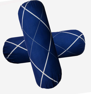 ACTOS Jhalar Microfibre Abstract Bolster Pack of 2(Blue, White)