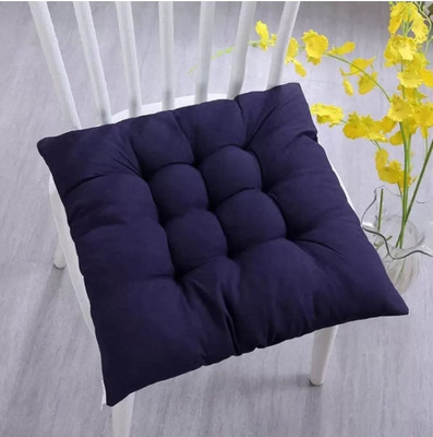 THM Royal Microfibre Solid Chair Pad Pack of 1(Blue)