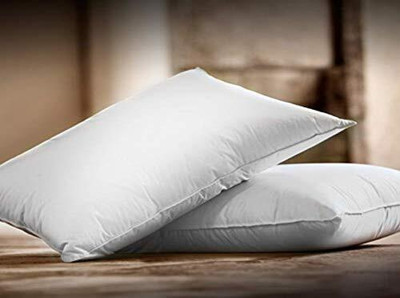 fulffystyl Microfibre Sleeping Pillow Pack of 2 Solid(White)