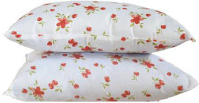 brightjex Microfibre Solid Sleeping Pillow Pack of 2(Orange Flowers)