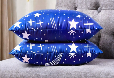 YPOLOIPO LUXURY Polyester Fibre Abstract Sleeping Pillow Pack of 2(Blue)