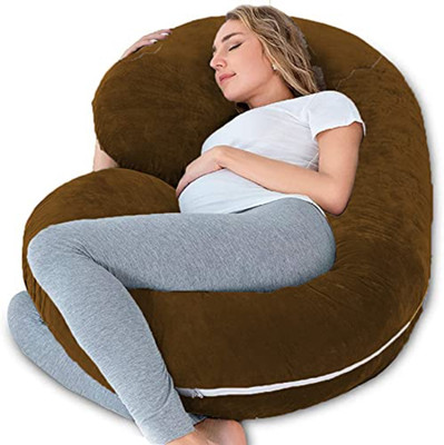 Mojo Microfibre Solid Pregnancy Pillow Pack of 1(Brown)