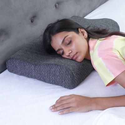 Twinkido Memory Foam Solid Sleeping Pillow Pack of 1(Grey)