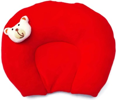 Little Star Mustard Seeds Solid Baby Pillow Pack of 1(Red)