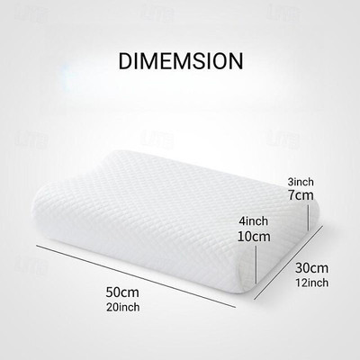 Imontex Memory Foam Orthopaedic Pillow Pack of 1 Solid Cervical Contour Memory Stomache / Side Sleepers / Anti-Snoring(White)