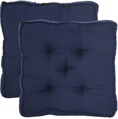 KUBER INDUSTRIES Microfibre Solid Chair Pad Pack of 2(Navy Blue)