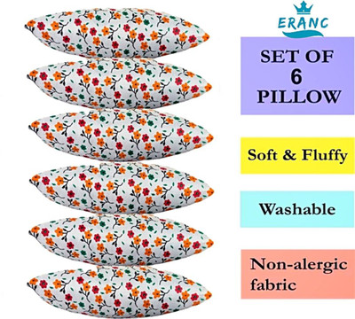 ERANC Microfibre Abstract Sleeping Pillow Pack of 6(Multicolor)