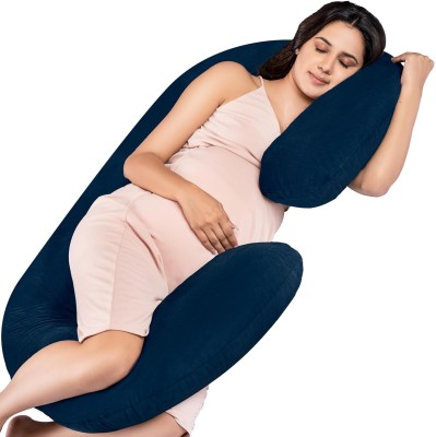 Hundur Store Microfibre Solid Pregnancy Pillow Pack of 1(Dark Blue)