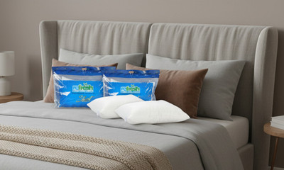 Refresh Cotton Sleeping Pillow Pack of 2 Solid Hollow Fiber(White)