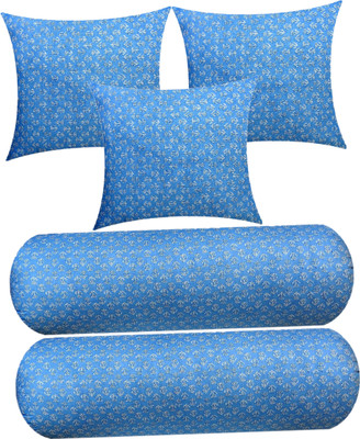 Changers Microfibre Floral Sleeping Pillow Pack of 5(Light Blue)