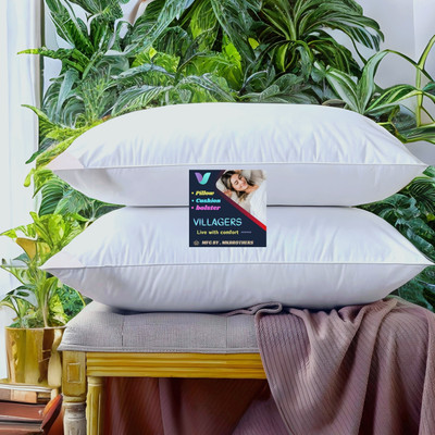 NKSNIMYSTORES LUXURY Polyester Fibre Abstract Sleeping Pillow Pack of 2(White)