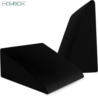 HOMBOX Bed Wedge Pack of 1 (Black) Foam Solid Orthopaedic Pillow Pack of 1(Black)