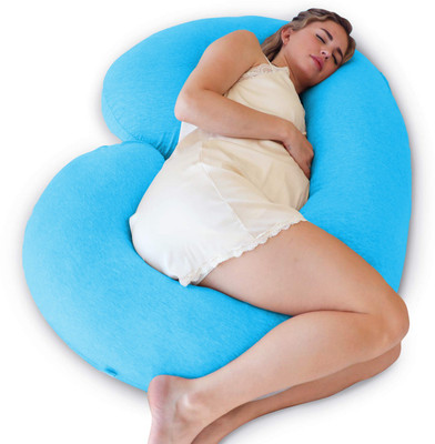 Daddy Cool Premium quality C Shaped Microfibre Solid Pregnancy Pillow Pack of 1(Light Blue)