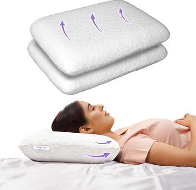 RINIPO Queen Size Memory foam Sleeping Pillow | Memory Foam Solid Sleeping Pillow Pack of 2(White)