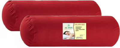 ACTOS Microfibre Solid Bolster Pack of 2(Maroon1)