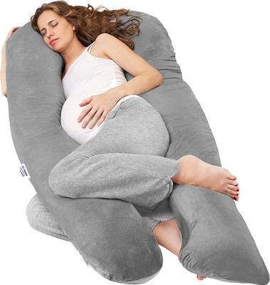 GADDA CO U Shape Full Body Support Maternity Pillow For Pregnant Women Microfibre Solid Pregnancy Pillow Pack of 1(Grey)