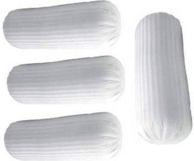 Navi collection Microfibre Bolster Pack of 4 Solid(White)