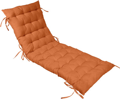Vargottam Polyester Fibre Solid Chair Pad Pack of 1(Coral Orange)