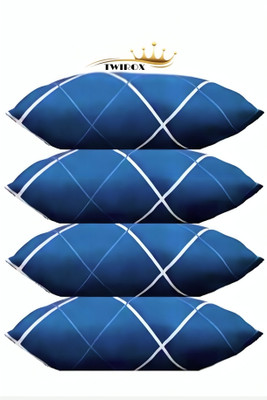 YABAN LUXURY Polyester Fibre Solid Sleeping Pillow Pack of 4(Blue)