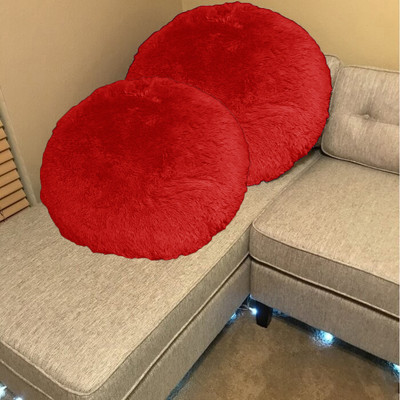 Catchyx Cart Microfibre Solid Cushion Pack of 2(Red)