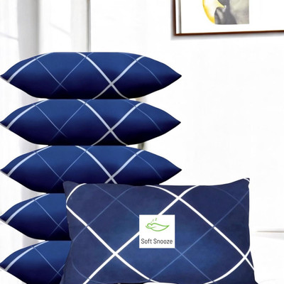 SOFT SNOOZE Soft Luxury Microfibre Abstract Sleeping Pillow Pack of 6(Blue)