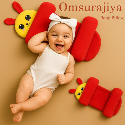 Babeestar Microfibre Baby Pillow Pack of 1 Animals Baby Neck Pillow(Red)