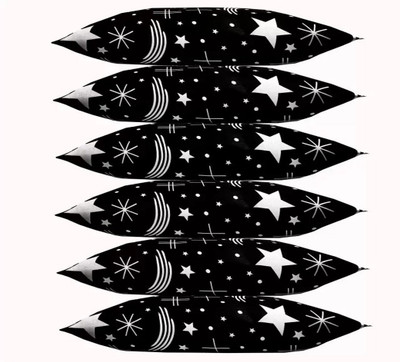 SANJU BROTHER Microfibre Abstract Sleeping Pillow Pack of 6(Black)