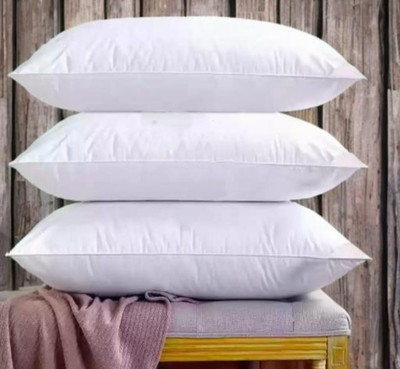 YPOLOIPO LUXURY Polyester Fibre Abstract Sleeping Pillow Pack of 3(White)