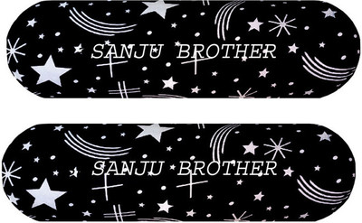 SANJU BROTHER Microfibre Abstract Bolster Pack of 2(Black)