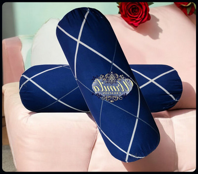 Urmila Creation Microfibre Bolster Pack of 2 Geometric Round(Dark Blue)