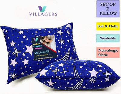 NKSNIMYSTORE LUXURY Microfibre Abstract Sleeping Pillow Pack of 2(Blue)