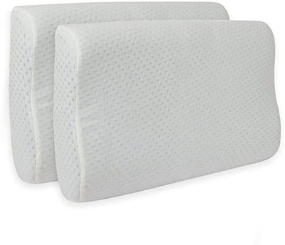 Sleepsia Memory Foam Contour Pillow for Neck Pain Relief, Ergonomic, Cervical Pillow - Memory Foam Memory Foam Contour Shape Orthopaedic Pillow Pack of 2(White)