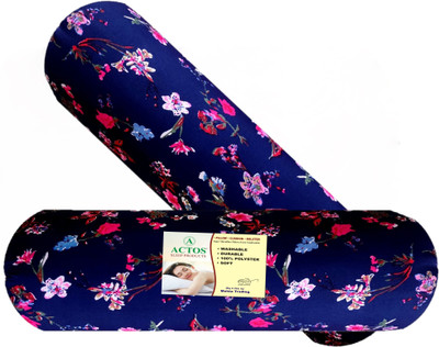 ACTOS Round Microfibre Abstract Bolster Pack of 2(Blue2)