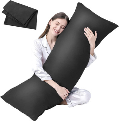 Foodie Puppies Polyester Fibre Pregnancy Pillow Pack of 1 Nature(Black, Maternity Sleeping Long Pillow for Pregnant Lady Full Body Support,Washable)