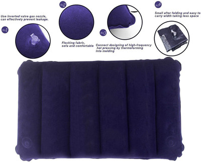 MobilePlanet Cotton Travel Pillow Pack of 1 Solid 1(Blue)