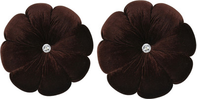 alden cushion for bedroom and soffa set Microfibre Solid Cushion Pack of 2(Brown)