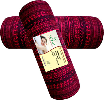 ACTOS Microfibre Abstract Bolster Pack of 2(Maroon)