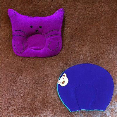 BabeDesk Microfibre Solid Baby Pillow Pack of 2(Purple & Blue)