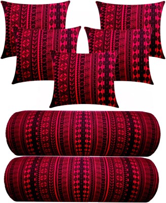 Swikon star Microfibre Geometric Bolster Pack of 7(Maroon)