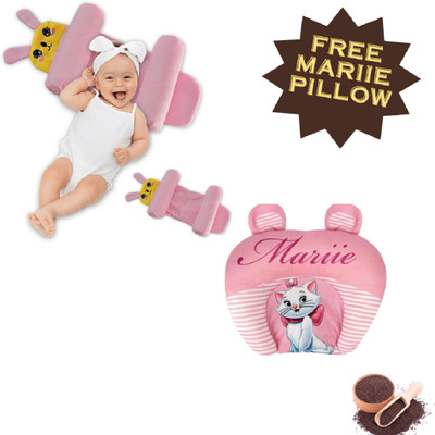 GRIP GOLD Polyester Fibre Baby Pillow Pack of 1 Animals Baby Neck Pillow(Pink)