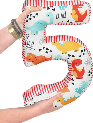 Oscar Home Microfibre Cushion Pack of 1 Solid Number Pillow (All Arabic Pillow 0 to 9 available) Number 5(Multicolor)