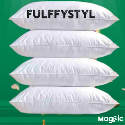 fulffystyl Microfibre Sleeping Pillow Pack of 4 Abstract(White)