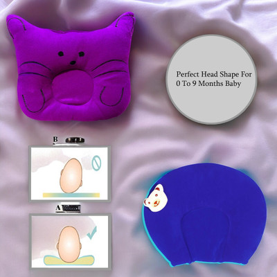 Babesite Microfibre Solid Baby Pillow Pack of 1(Purple & Blue)