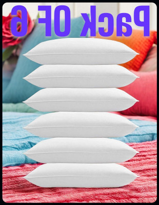 JAYOG ENTERPRISE White Pillow 6 Microfibre Solid Sleeping Pillow Pack of 6(White)