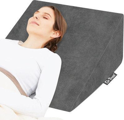 Dr Trust USA 365 Bed Wedge Pillow for Sleeping Back & Neck Pain Relief Leg Elevator Memory Foam Solid Orthopaedic Pillow Pack of 1(Grey)